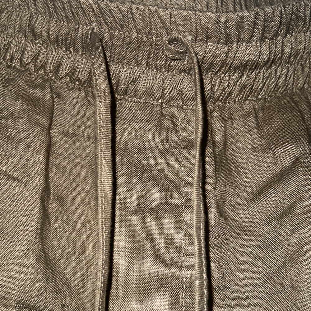 Zara Linen Straight Leg Pants Size XXL | Drawstring Waist - Picture 6 of 15